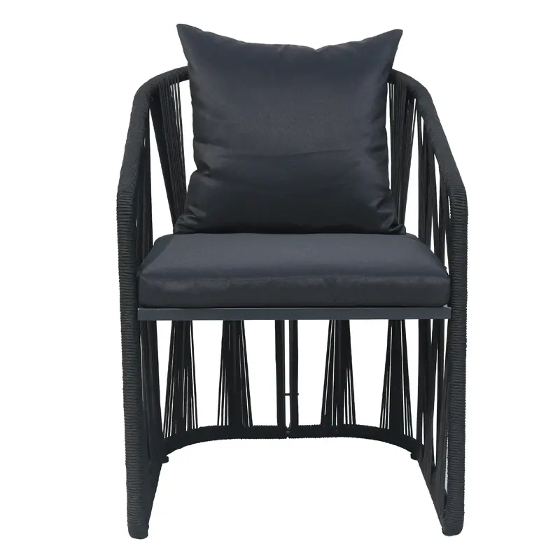 Modern black outdoor furniture grey rattan garden furniture metal garden furniture garden table and chairs set