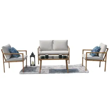 Outdoor a set of four painted iron sets