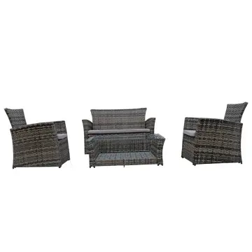 Outdoor rattan sofa 4 piece wicker patio set garden corner sofa rattan sofa set 2 seater rattan sofa