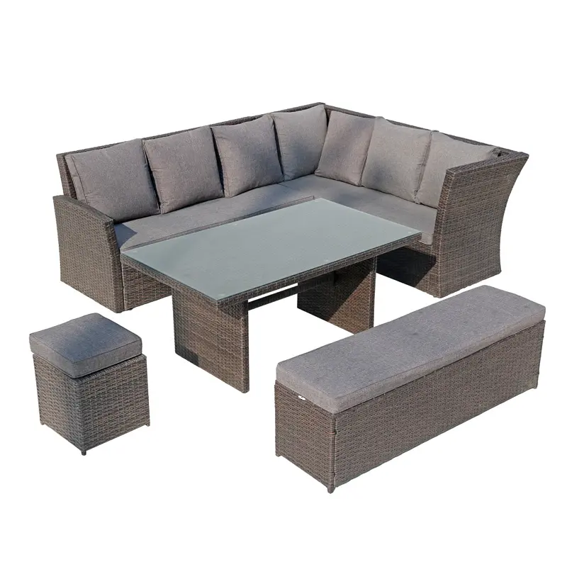 Commercial patio furniture modern outdoor furniture rattan sofa set rattan garden corner sofa