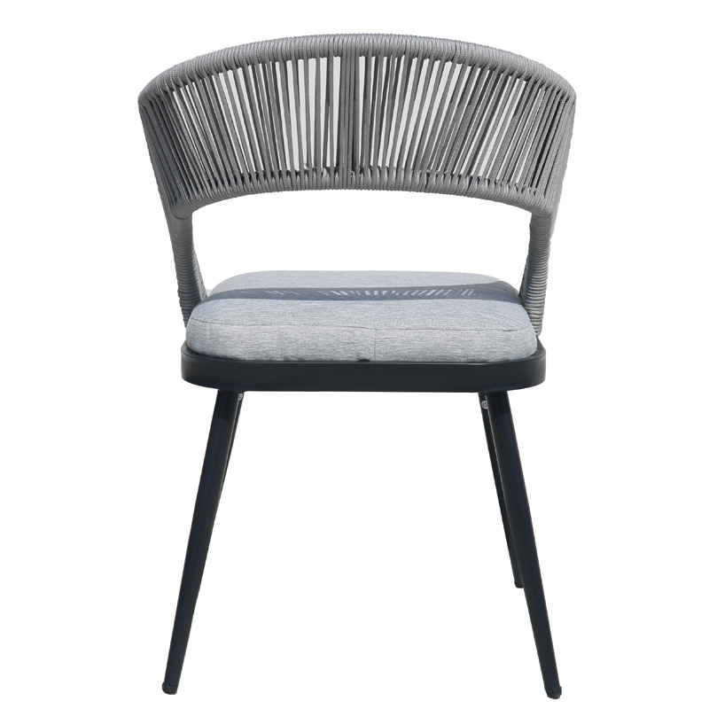 Outdoor silver gray furniture metal patio furniture modern outdoor dining set patio table and chairs