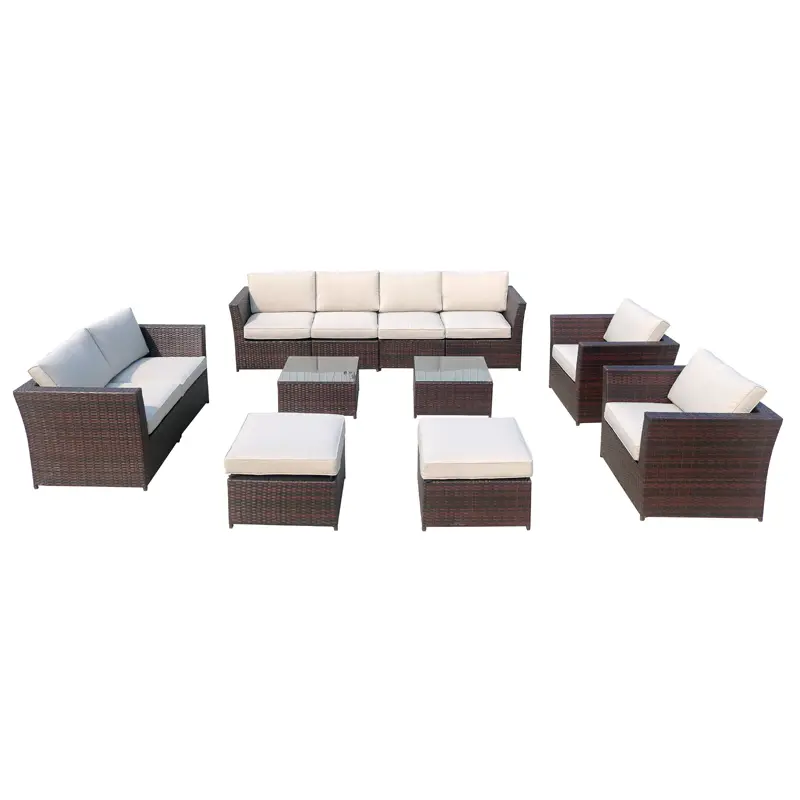 7PCS Seel RattanSofa=Four armless sof...