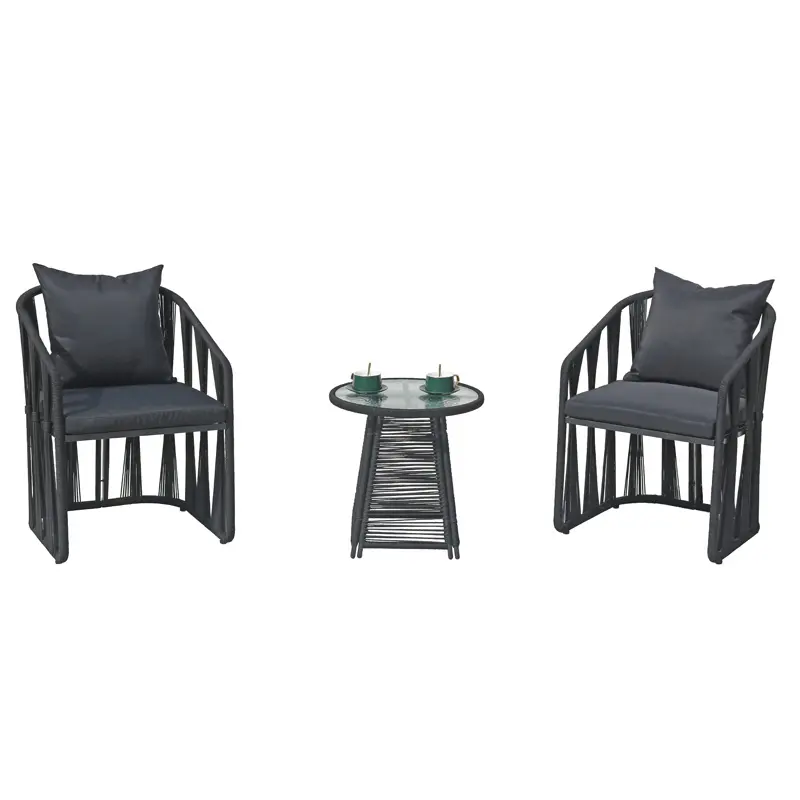 Modern black outdoor furniture grey r...