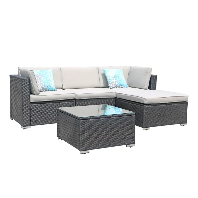 Luxury garden furniture plastic wicker patio furniture rattan furniture set rattan garden furniture