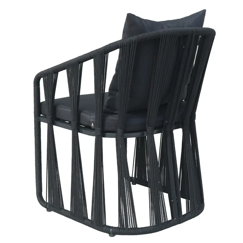 Modern black outdoor furniture grey rattan garden furniture metal garden furniture garden table and chairs set