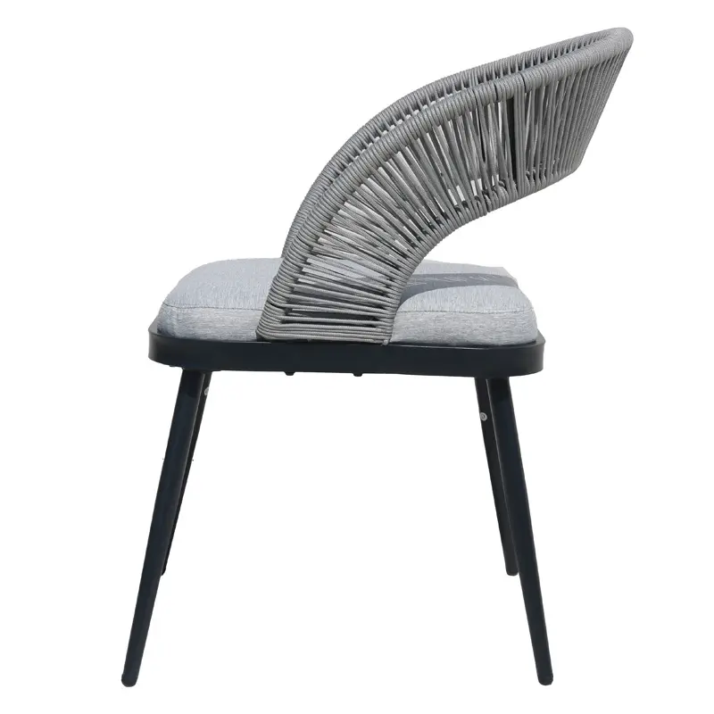 Outdoor silver gray furniture metal patio furniture modern outdoor dining set patio table and chairs