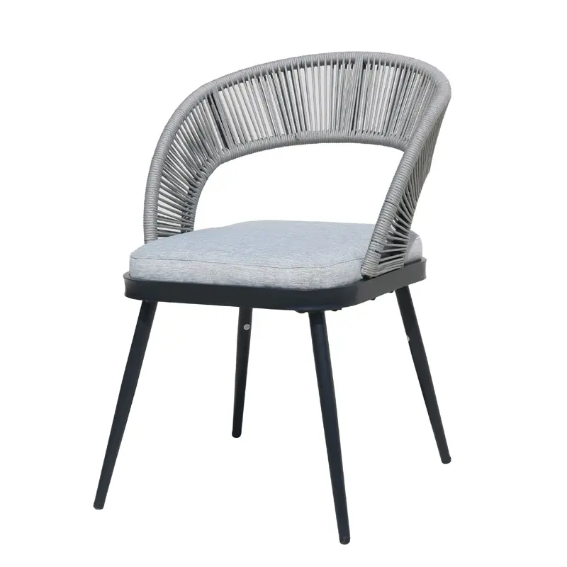 Outdoor silver gray furniture metal patio furniture modern outdoor dining set patio table and chairs