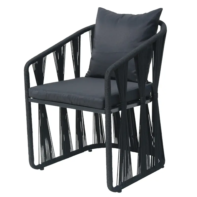 Modern black outdoor furniture grey rattan garden furniture metal garden furniture garden table and chairs set