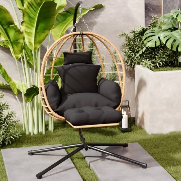 Modern Furniture Garden Furniture Swing Chair Outdoor Black Foldable Egg Swing Chair