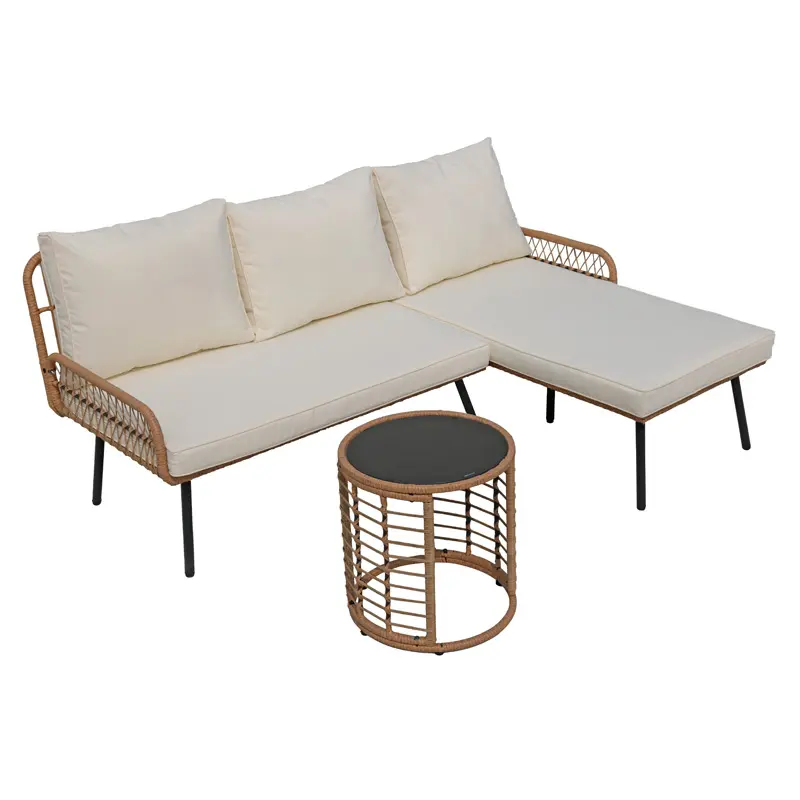 Rattan outdoor sofa round outdoor cof...