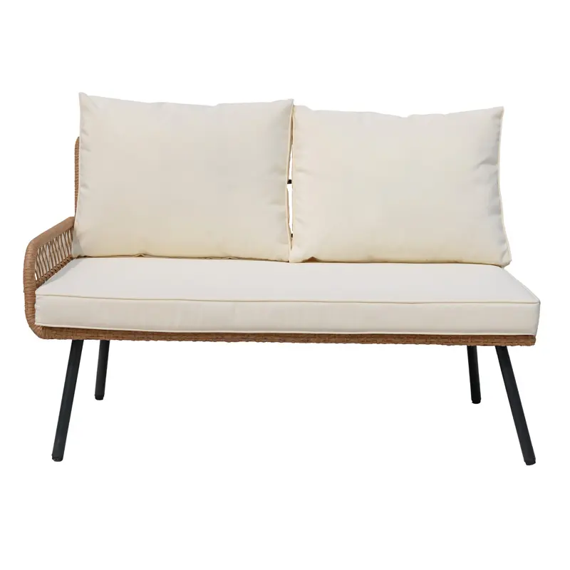 Rattan outdoor sofa round outdoor coffee table wicker outdoor furniture-product