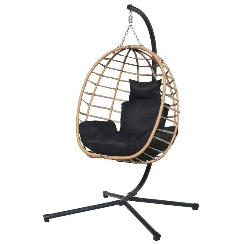 Patio Outdoor Furniture Hotel Furniture Patio Egg Chair Yellow Rattan Hanging Chair