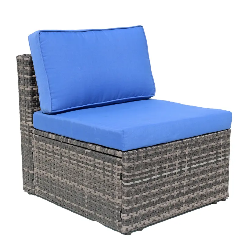 Luxury outdoor rattan furniture patio sofa set with storage box garden corner sofa