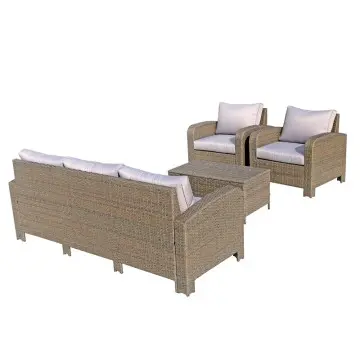 All weather wicker outdoor furniture rattan sofa outdoor wicker sofa 4 piece wicker patio set