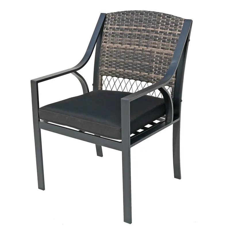 Black outdoor dining table and black rattan armchair patio sets on sale garden table and chairs set