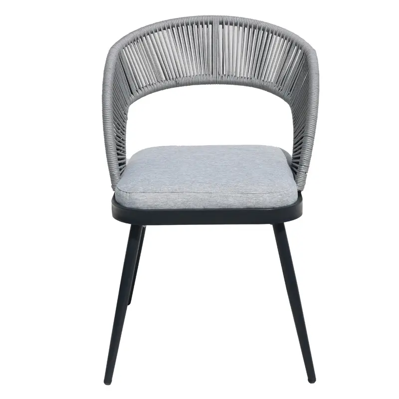 Outdoor silver gray furniture metal patio furniture modern outdoor dining set patio table and chairs